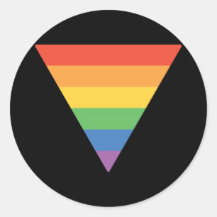 Gay Pride-Regenbogendreieck Runder Aufkleber