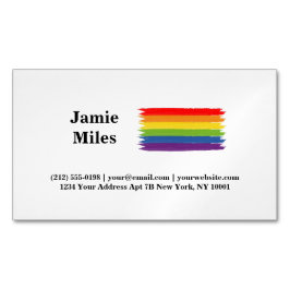 Gay Pride-Regenbogenfahne Brush Stil Minimalistisc Magnetische Visitenkarte