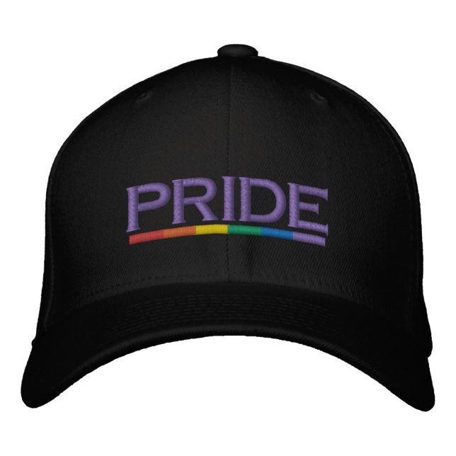 Gay Pride-Regenbogenflagge Cool und modern Bestickte Baseballkappe (Vorderseite)
