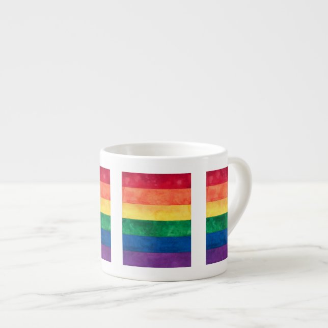 Gay Pride-Regenbogenflagge Espressotasse (Vorderseite Rechts)
