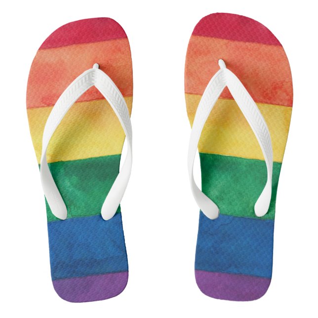 Gay Pride-Regenbogenflagge Flip Flops (Fußbett)