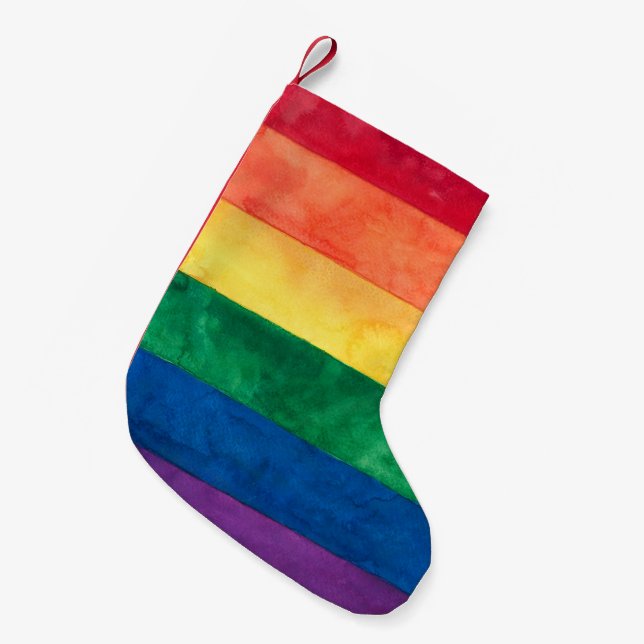 Gay Pride-Regenbogenflagge Kleiner Weihnachtsstrumpf (Vorderansicht (hängend))