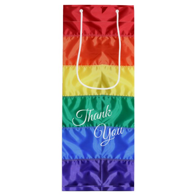 Gay Pride-Regenbogenflagge LGBT LGBTQ Regenbogenst Geschenktüte Für Weinflaschen (Vorderseite)