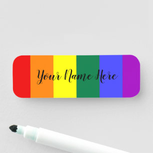 Gay Pride-Regenbogenflagge Namensschild