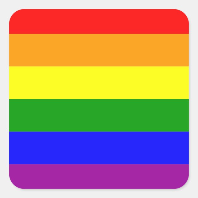 Gay Pride-Regenbogenflagge Quadratischer Aufkleber (Vorderseite)