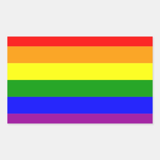 Gay Pride-Regenbogenflagge Rechteckiger Aufkleber (Vorderseite)