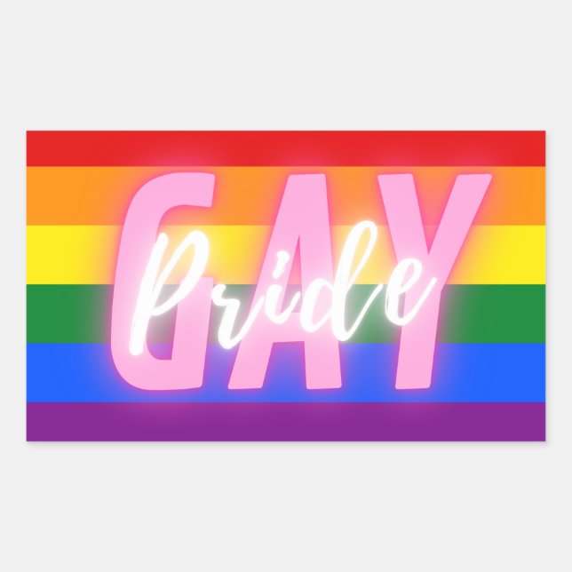 Gay Pride-Regenbogenflagge Rechteckiger Aufkleber (Vorderseite)