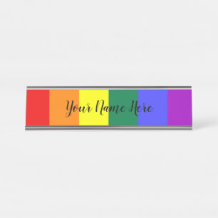 Gay Pride-Regenbogenflagge Schreibtischnamensplakette