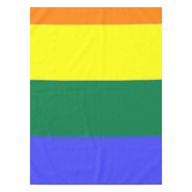 Gay Pride-Regenbogenflagge Streifenmuster Tischdecke (Vorderseite)