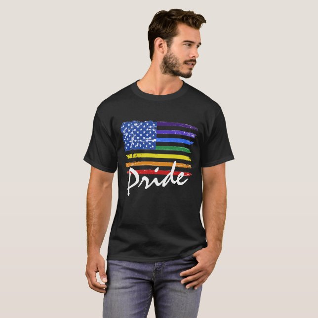 Gay Pride-Regenbogenflagge T-Shirt (Vorne ganz)