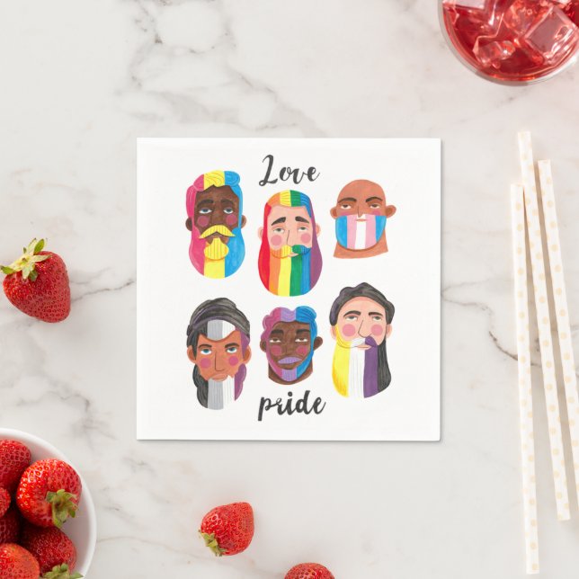 Gay Pride Regenbogenflaggen Serviette (Beispiel)