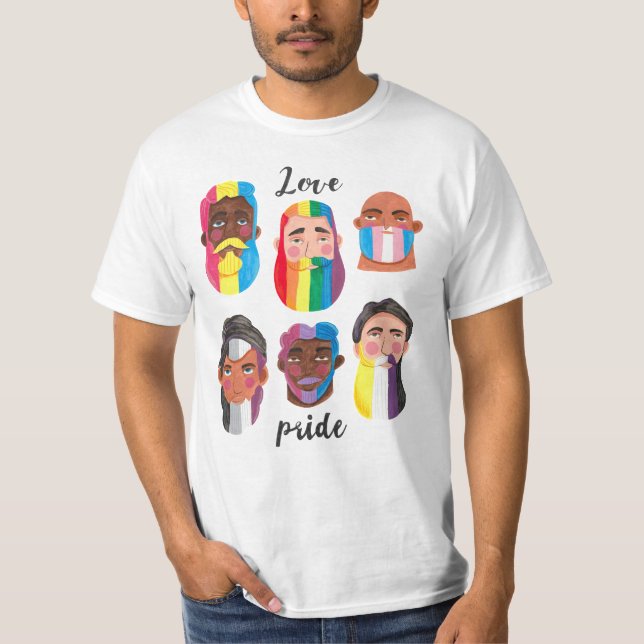 Gay Pride Regenbogenflaggen  T-Shirt (Vorderseite)