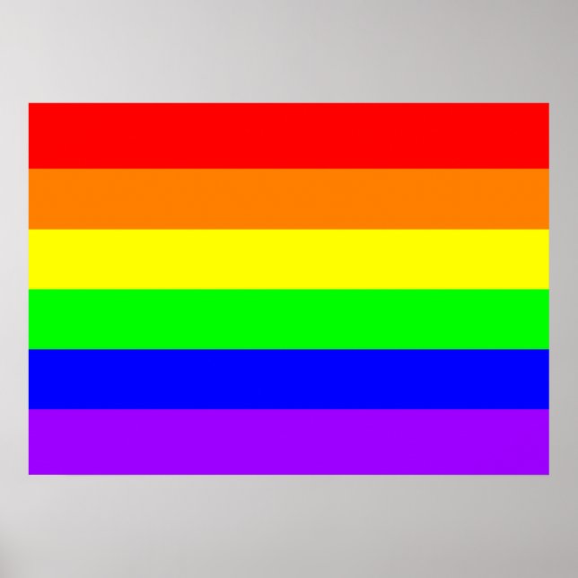 Gay Pride-Regenbogenpflaster (reine Farben) Poster (Vorne)