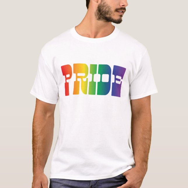 Gay Pride-Regenbogentext T-Shirt (Vorderseite)