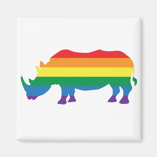 Gay-Pride-Rhino Magnet (Vorne)