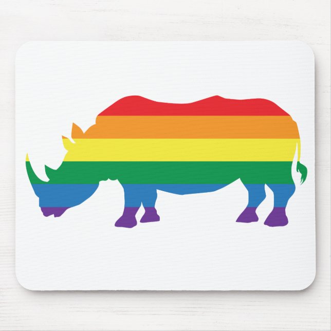 Gay-Pride-Rhino Mousepad (Vorne)
