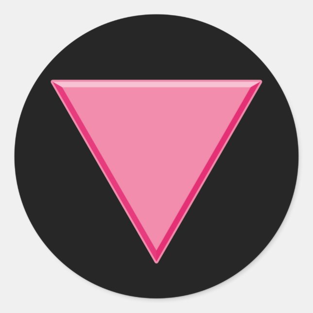 Gay Pride Rosa Dreieck Runder Aufkleber (Vorderseite)