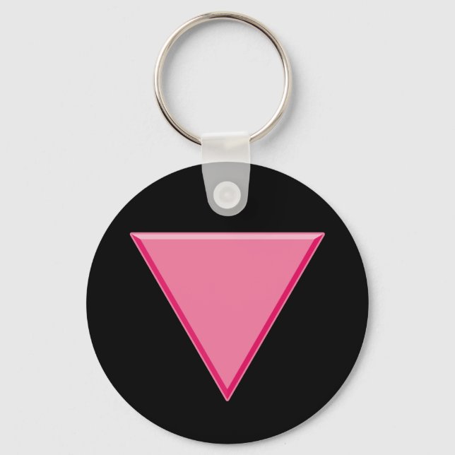 Gay Pride Rosa Dreieck Schlüsselanhänger (Vorderseite)