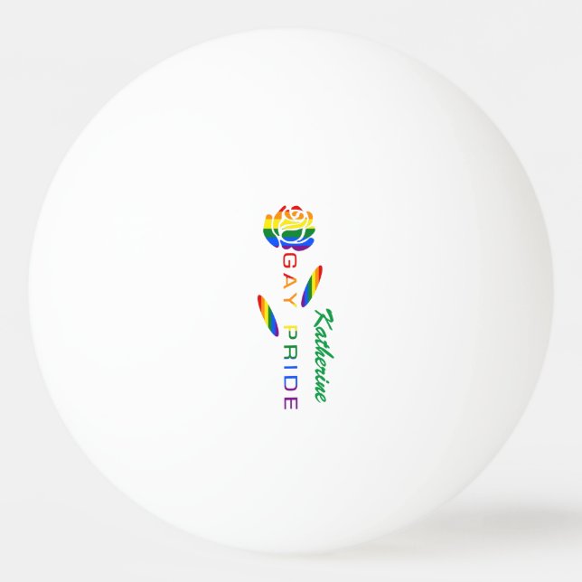 Gay Pride Rose Regenbogenflagge Personalisiert Tischtennisball (Vorderseite)