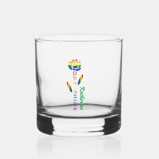 Gay Pride Rose Regenbogenflagge Personalisiert Whiskyglas