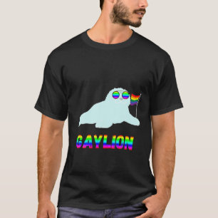 Gay Pride Sea Lion Rainbow Siegel LGBT Bi Gender S T-Shirt