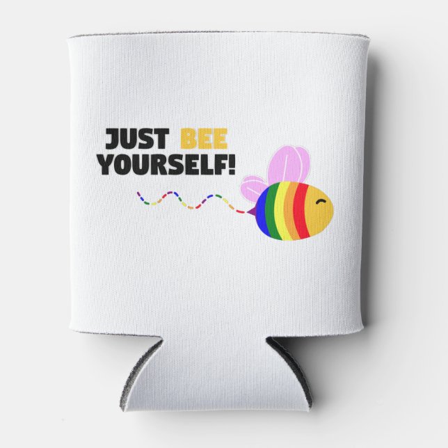 Gay Pride sei du selbst Dosenkühler (Vorderseite)