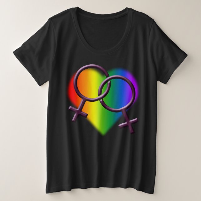 Gay Pride Shirt Plus Size Rainbow Liebe Shirt (Design vorne)