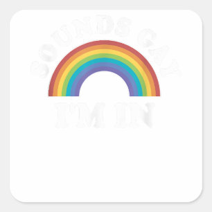Gay Pride Shirts Männer LGBT Rainbow Sounds Gay Quadratischer Aufkleber