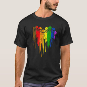 Gay Pride Skull Philadelphia Unterstützung für Her T-Shirt