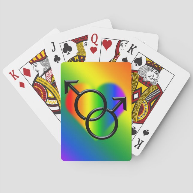 Gay Pride Spielkarten Liebe Regenbogen Spielkarten (Rückseite)