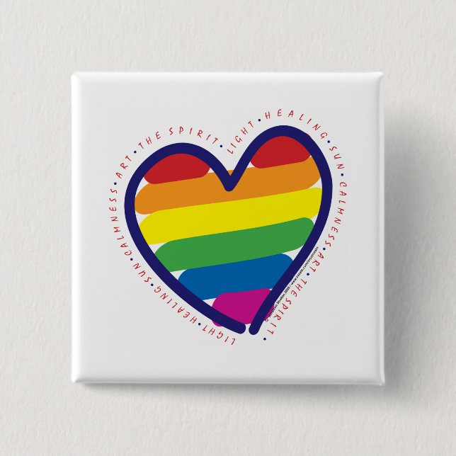 Gay Pride Spirit Heart Button (Vorderseite)
