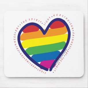 Gay Pride Spirit Heart Mousepad