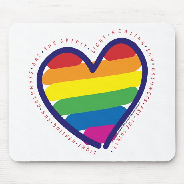 Gay Pride Spirit Heart Mousepad (Vorne)