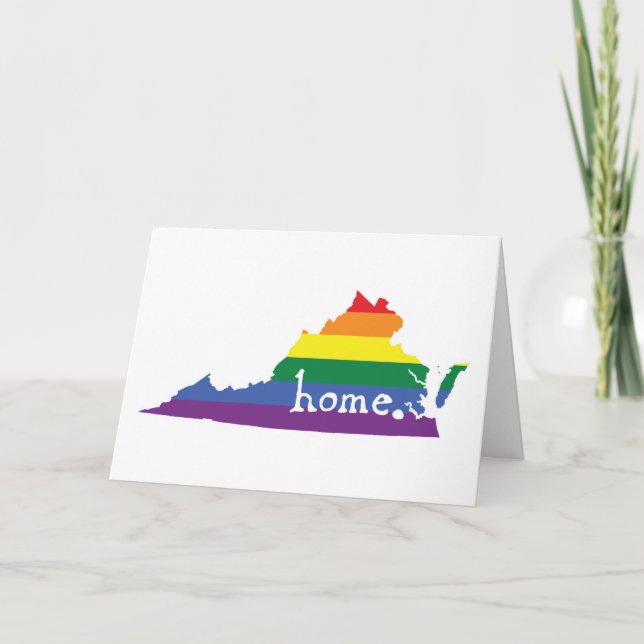 Gay Pride Staat | Virginia Karte (Vorderseite)