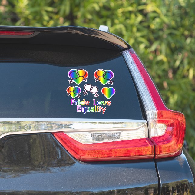 Gay Pride Stickers Rainbow Lesbische Liebe Decals Aufkleber (Auto Seite)