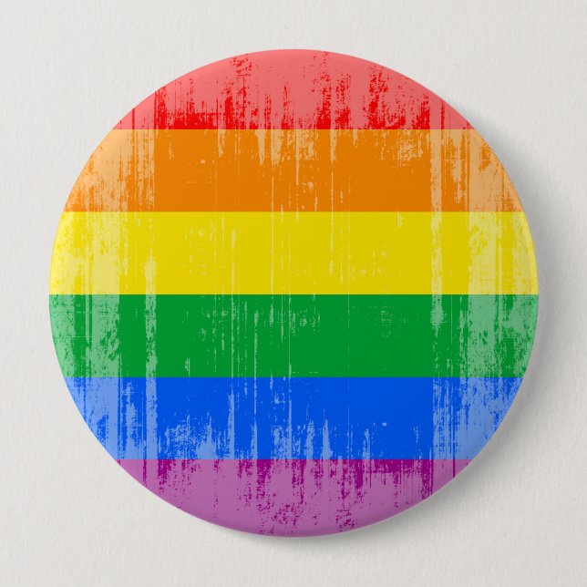 GAY PRIDE-STREIFEN BEUNRUHIGTER ENTWURF BUTTON (Vorderseite)