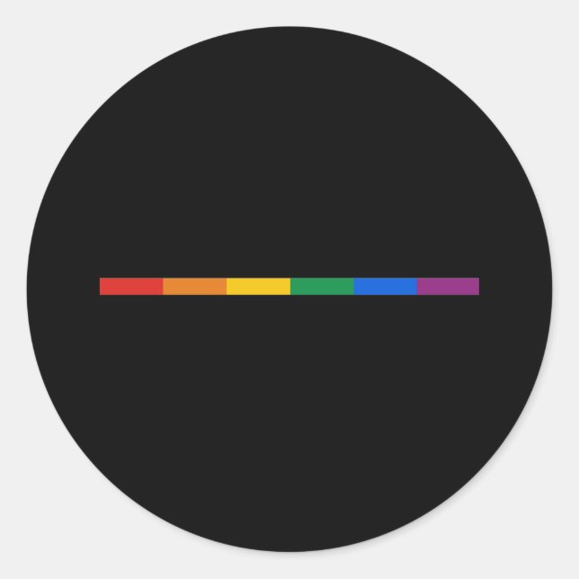 Gay Pride Stripe Runder Aufkleber (Vorderseite)