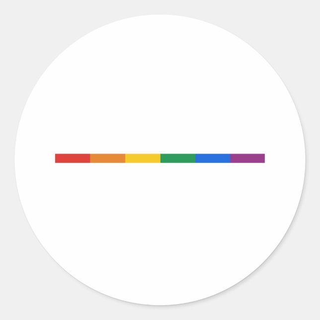 Gay Pride Stripe Runder Aufkleber (Vorderseite)