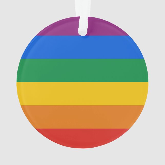 GAY PRIDE STRIPES DESIGN - 2014 PRIDE.png Ornament (Rückseite)