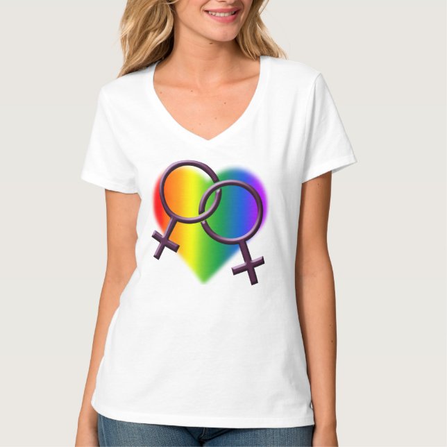 Gay Pride T - Shirt Frauen Lesben Liebe Shirts (Vorderseite)