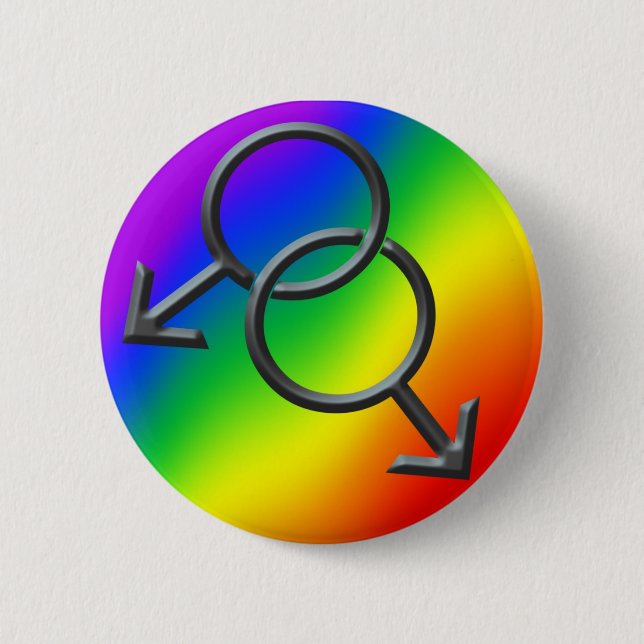 Gay Pride Tasten Rainbow Man Liebe Tasten Geschenk Button (Vorderseite)