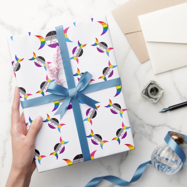 Gay Pride Triple Moon Goddess Pentagramm Geschenkpapier (Schenken)