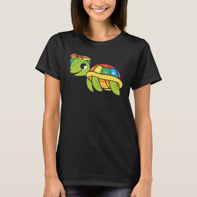 Gay Pride Turtle LGBT Q Cute Animal Rainbow Pride  T-Shirt (Vorderseite)