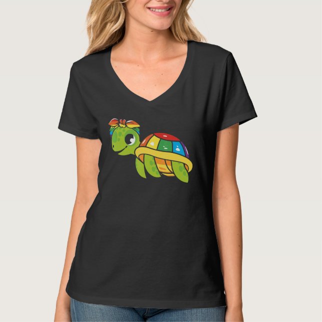 Gay Pride Turtle LGBT Q Cute Animal Rainbow Pride  T-Shirt (Vorderseite)