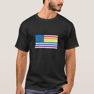 Gay Pride US-Flagge - Rote, weiße und Regenbogenst T-Shirt