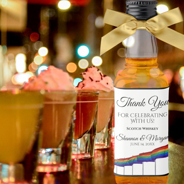 Gay Pride Wedding Mini Liquor Flasche Etikett (Von Creator hochgeladen)