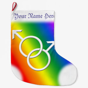 Gay Pride-WeihnachtsStrumpf-Regenbogen-Strümpfe Großer Weihnachtsstrumpf