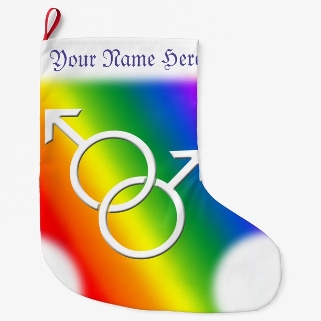 Gay Pride-WeihnachtsStrumpf-Regenbogen-Strümpfe Großer Weihnachtsstrumpf (Vorderseite)