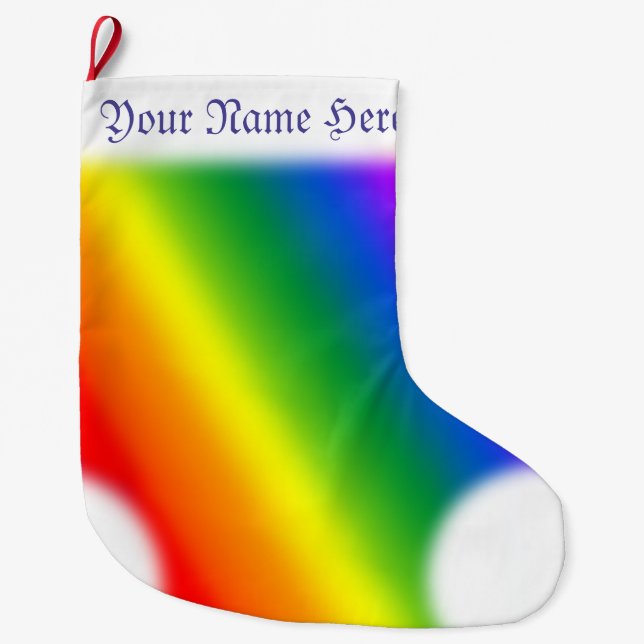 Gay Pride-WeihnachtsStrumpf-Regenbogen-Strümpfe Großer Weihnachtsstrumpf (Vorderseite)