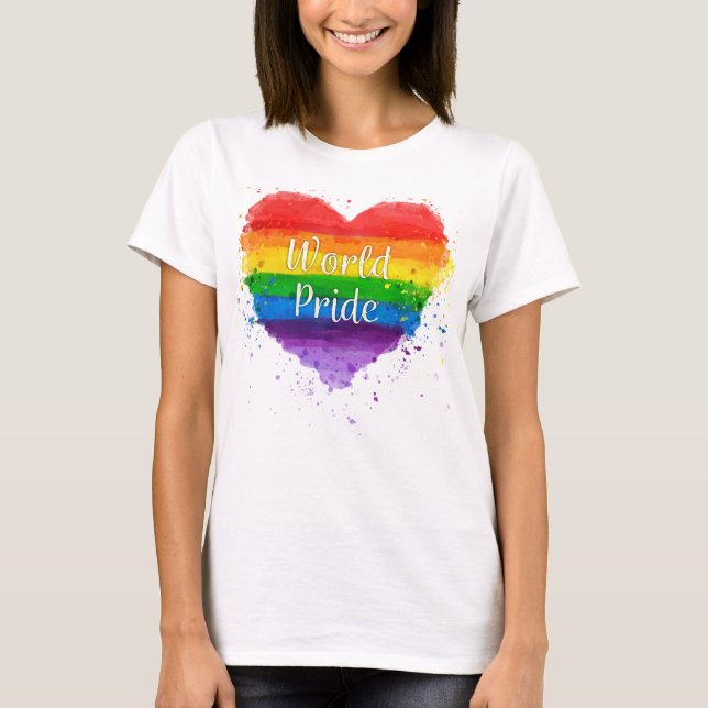 Gay Pride, Weltstolz-Regenbogen-T - Shirt (Vorderseite)